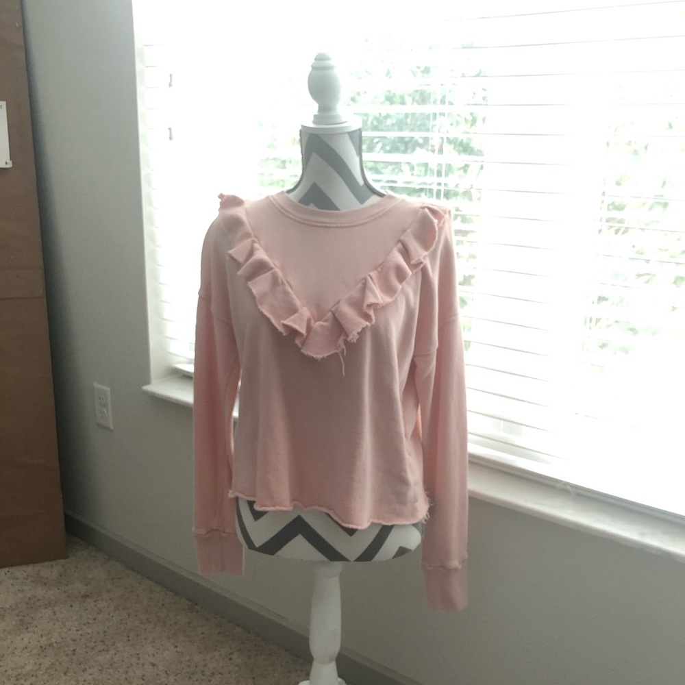 • SALE!! Free People RawHem FadedPink Sweatshirt •